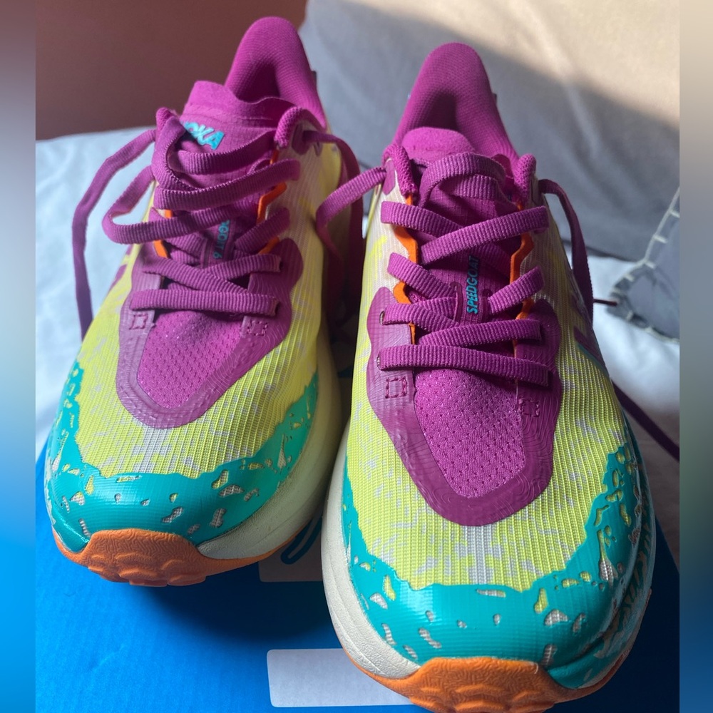Hoka Pink and Yellow Athletic Sneakers like new